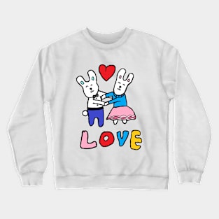 love bunny, rabbits, hand drawing Crewneck Sweatshirt